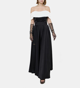 فستان ساتان واسع بدون أكمام