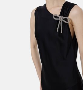 Jil Sander Enverse Satin One-shoulder Evening Dress, Black, 40, Model View