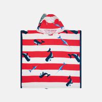 Red White Whale Beach Poncho Towel