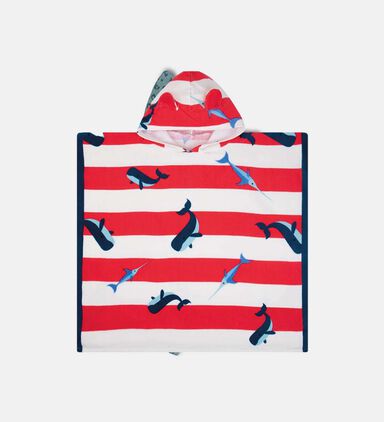 Red White Whale Beach Poncho Towel