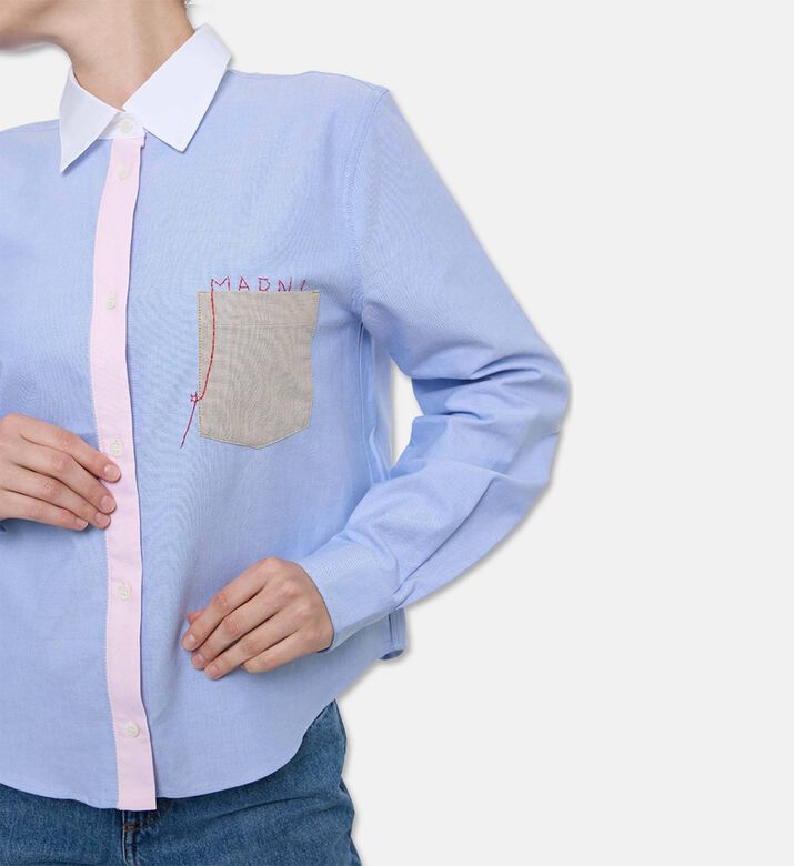 Marni Embroidered Logo Cropped Shirt, Model View