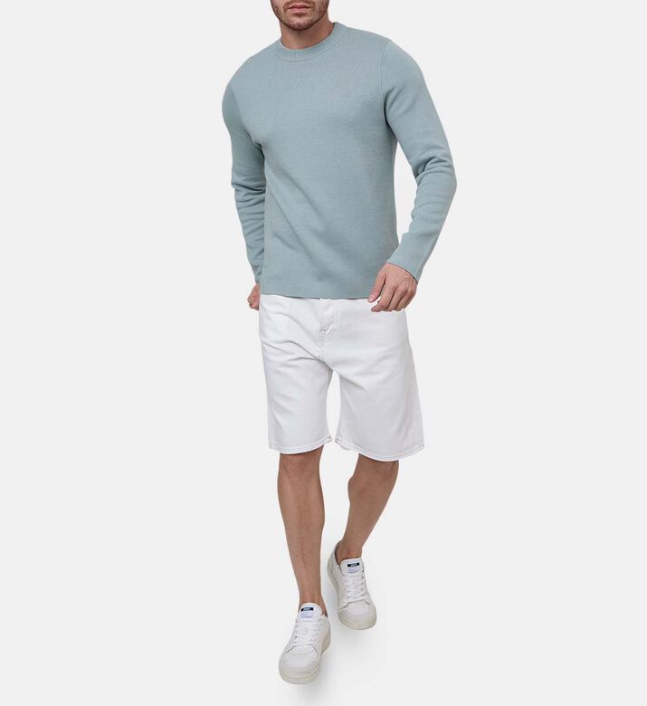 سترة قطن عضوي بياقة دائرية وقصة عادية