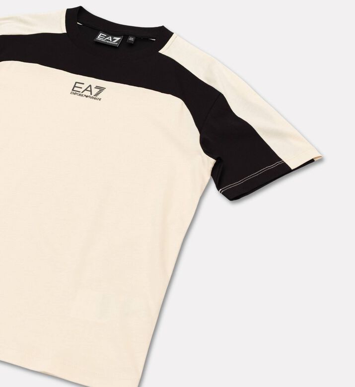 EA7 Cotton Crewneck Regular-fit T-shirt, White, 14y, Packshot View