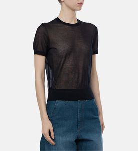 كنزة دعاء قطن محبوكة شفافة