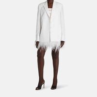 Feather-trimmed Long-sleeve Jacket