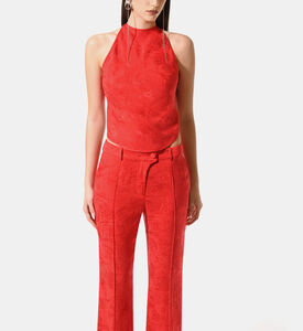 بلوزة منقوشة بظهر ملفوف