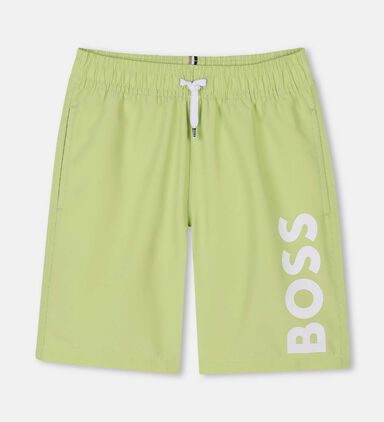 Elastic Waistband Logo-print Slip Pockets Shorts