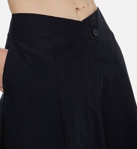 Dawei Asymmetric Buttoned Flared Skirt, Model View