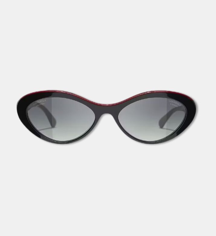 Chanel Gradient Lenses Logo-detail Cat-eye Sunglasses 57, Red, Packshot View