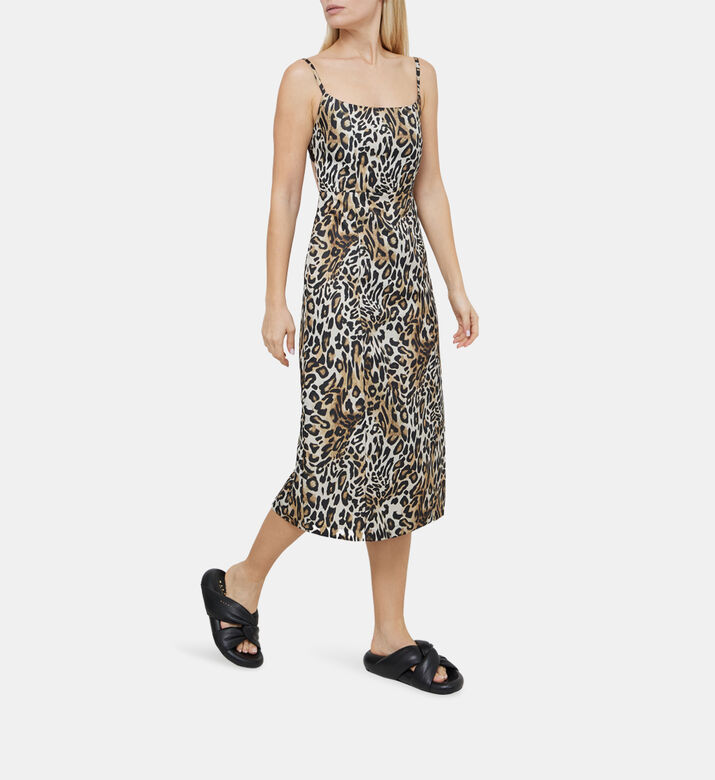 فستان دوتشيس متوسط بقصة ضيقة بنقشة