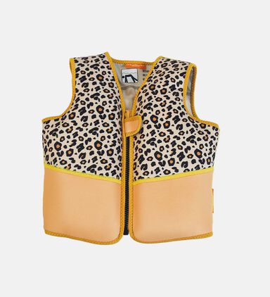 Durable Neoprene Beige Leopard Print Swim Vest