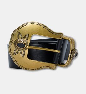 Momoni Leather Belt Ornate Buckle, Packshot View