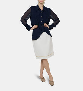 بلوزة بأكمام طويلة بعقدة