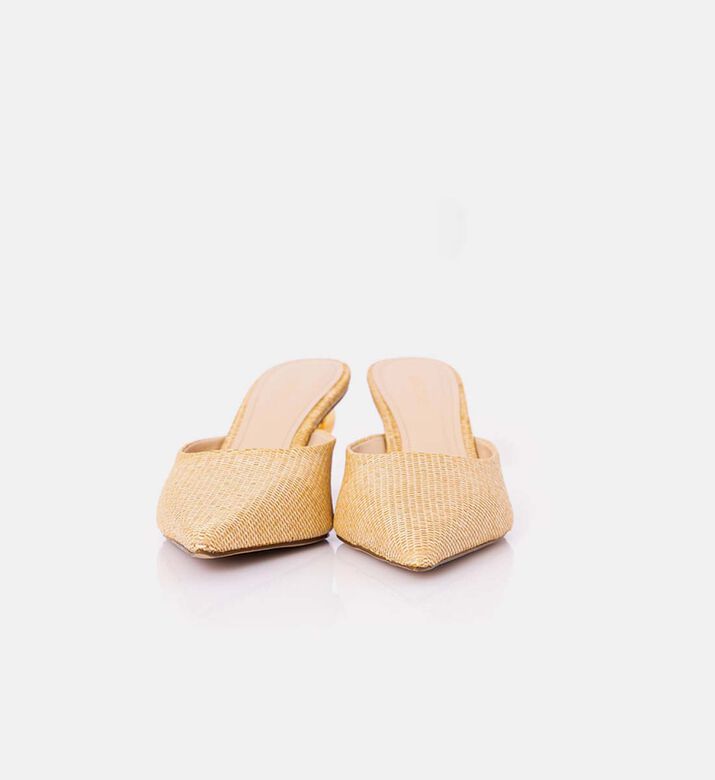 Woven Sculptural Heel Mules