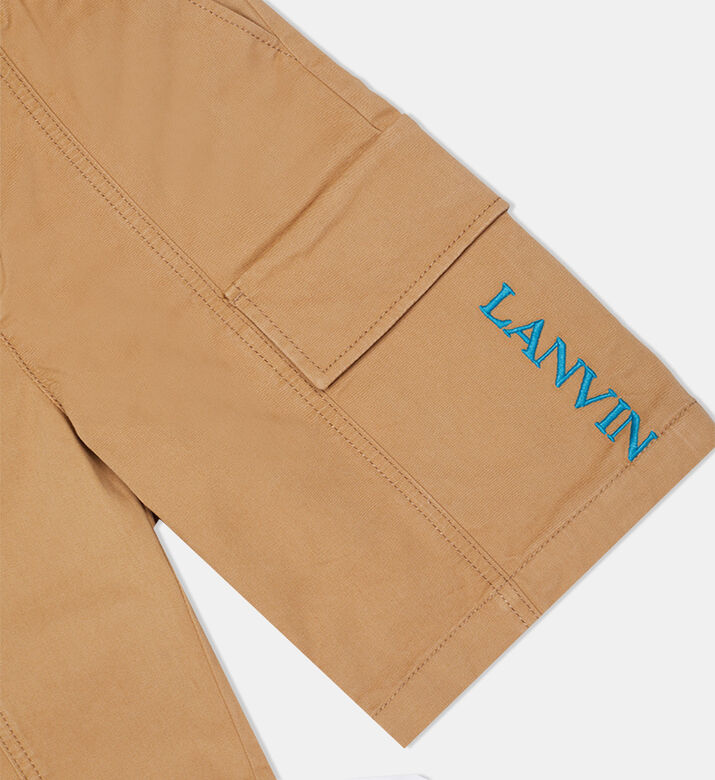 Asymmetrical Pockets Twill Shorts