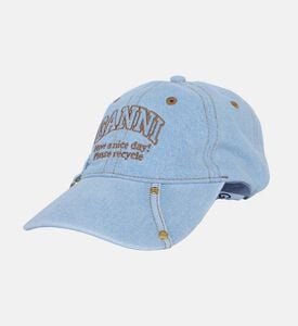 Embroidered Logo Faded Denim Baseball Cap Embroidered Logo Faded Denim Baseball Cap