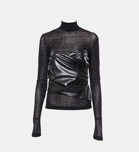 بلوزة كاينلي بياقة عالية مقسمة