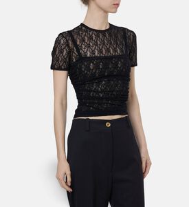 Patou Lace See-through Cut-out Top, Model View