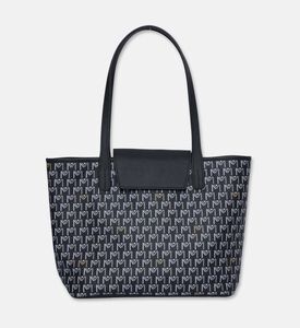 Maya.M All-over Monogram Medium Flap Tote Bag, Black, Packshot View