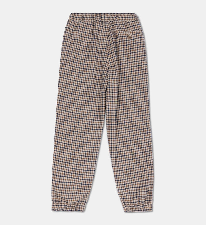 Cotton Plaid-check Trousers