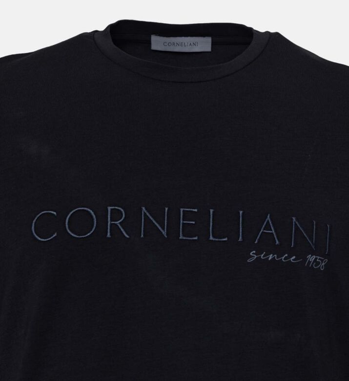 تي شيرت قطن جيرسي بطبعة الشعار