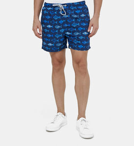 Men Aquarium Printed Swim Shorts