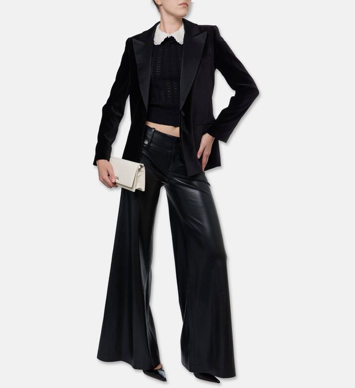 Alice and Olivia Chase Open-knit Cropped Sweater, Model View