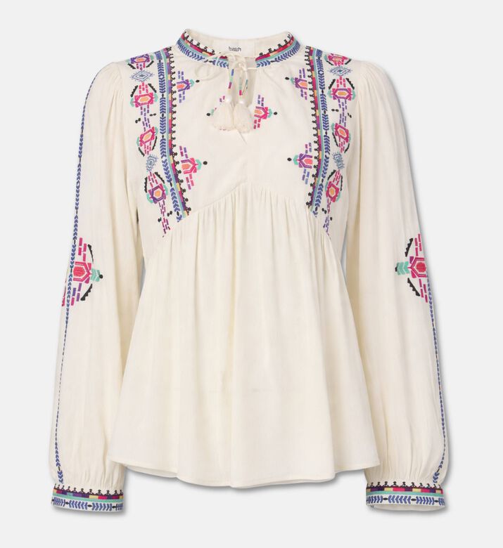 Ba and Sh Embroidered Long-sleeve Blouse, Packshot View