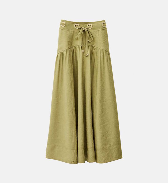 High-waisted A-line Maxi Skirt