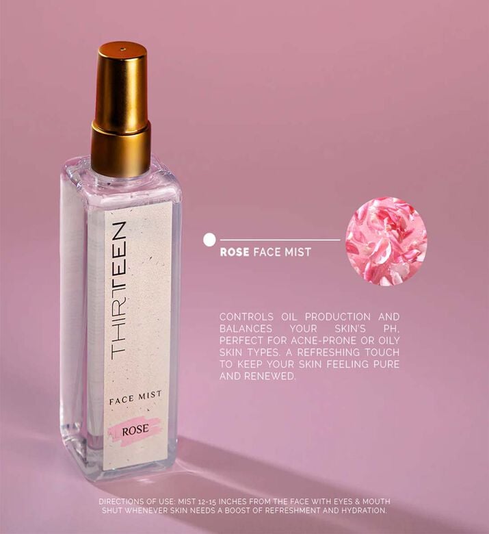 Thirteen Rose Face Mist, Packshot View Thirteen Rose Face Mist, Packshot View