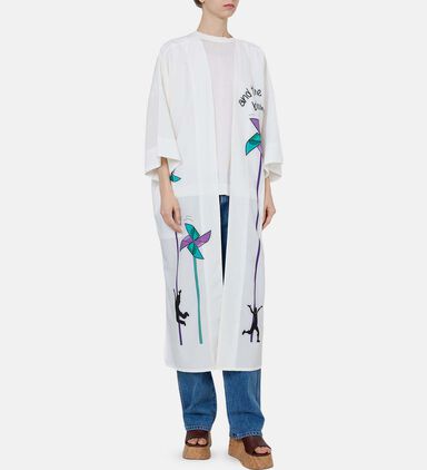 Pinwheels Printed Long Kimono