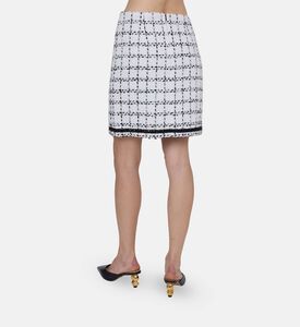 تنورة قصيرة بنقشة مربعات