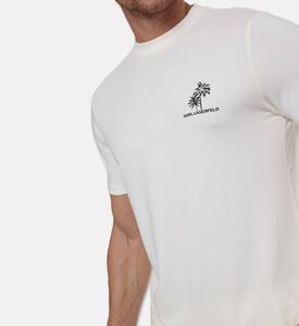 Karl Lagerfeld Jersey Cotton Palm Tree Graphic T-shirt, Champagne, Xl, Model View