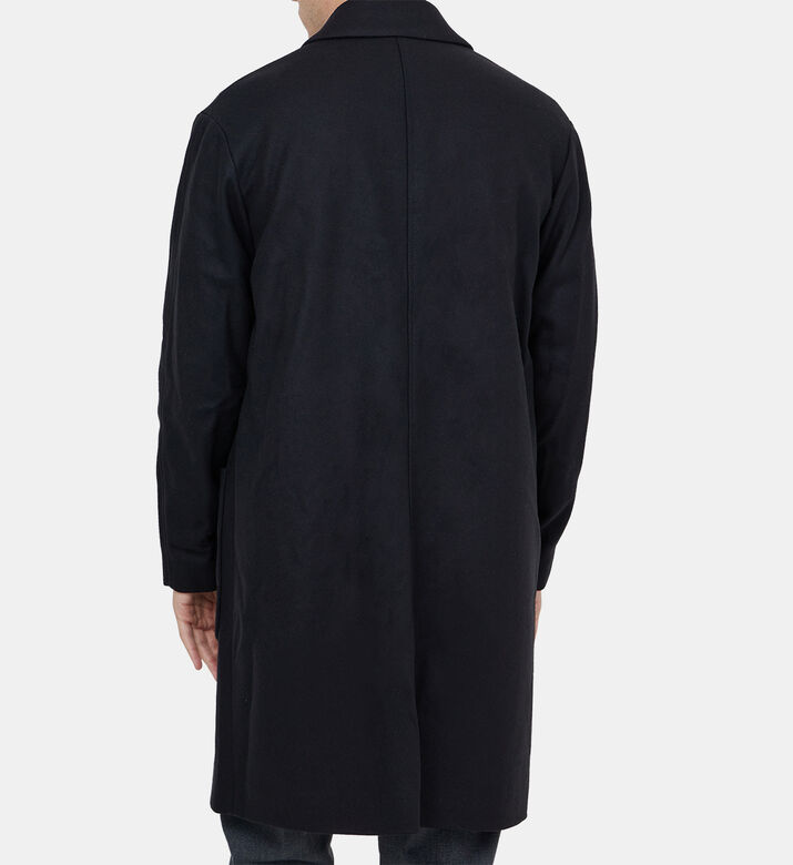 معطف بمزيج صوف سادة