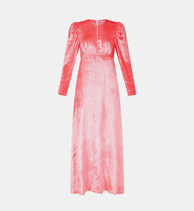 فستان مخملي منتفخ الأكتاف