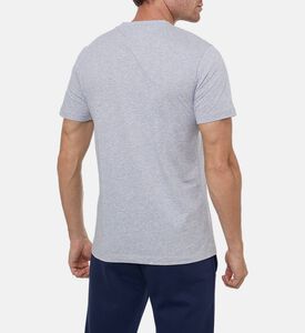 Hackett London Logo-detail Ribbed Short-sleeve T-shirt, Light-grey, L, Model View