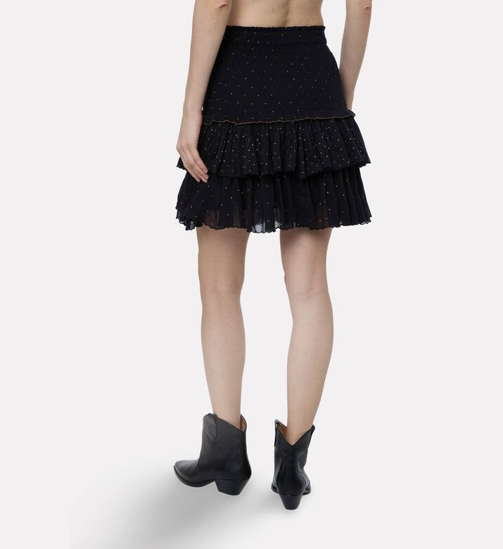 Isabel Marant Metallic Dot Tiered Mini Skirt, Model View