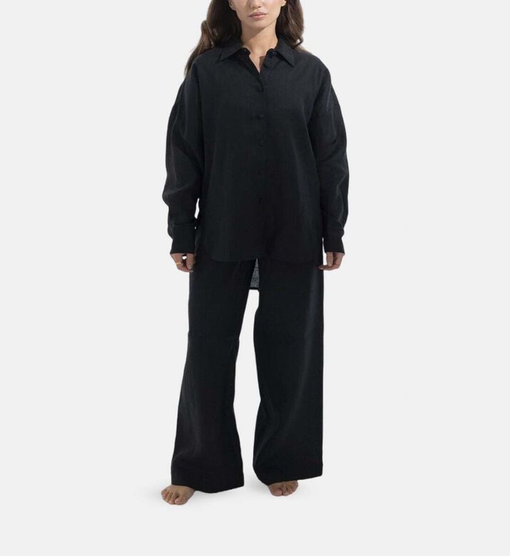 Godalia Paulina 2-piece Shirt Pants Set, Black, S-m, Model View