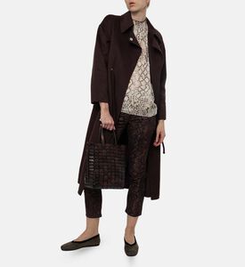 Ba and Sh Snake Skin-print Long-sleeve Blouse, Model View