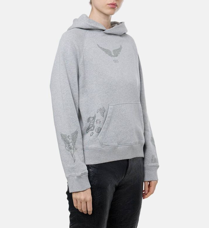 Zadig et Voltaire Rhinestone-embellished Hooded Sweater, Model View