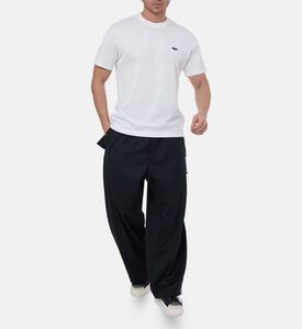 بنطال رياضي واسع الساقين بخصر مطاطي ورباط