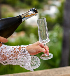 طقم كؤوس شمبانيا بلاستيك قطعتين