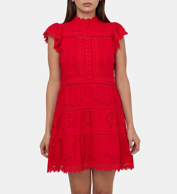 Marina Embroidered Tiered Dress