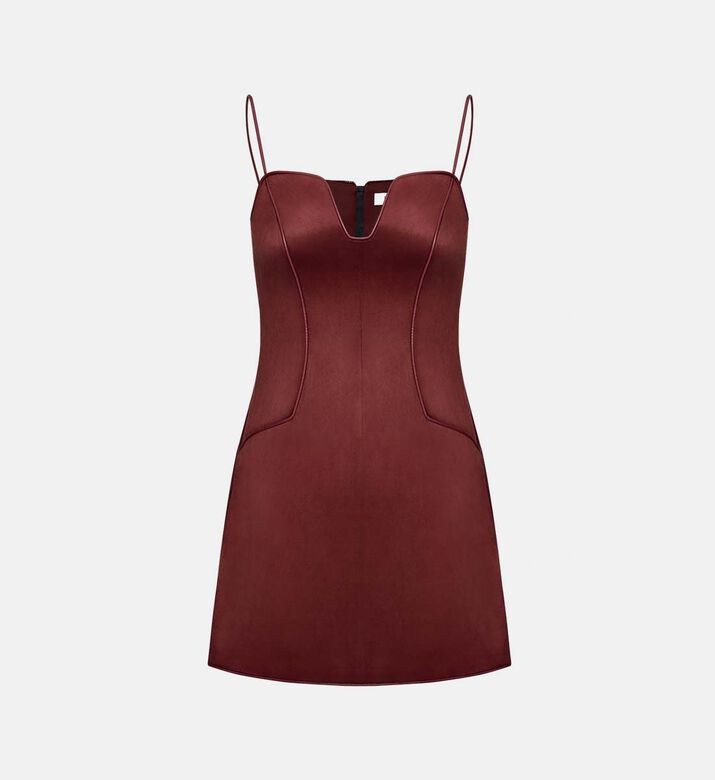 Eva Spaghetti Strap Sueded Dress