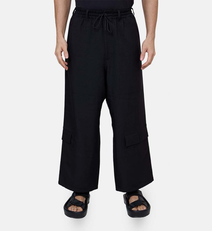 Drawstring Waist Wide-leg Pants