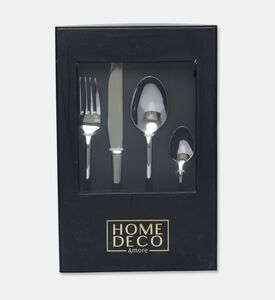 Home Deco and More Stainless Steel 18/0 Shiny Silver 24-piece Cutlery Set, Packshot View