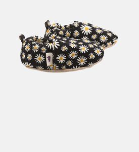 Black Daisy Non-slip Moccasins