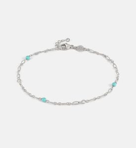 Anklets Cubic Zirconia Turquoise Stone Silver Anklet Anklets Cubic Zirconia Turquoise Stone Silver Anklet