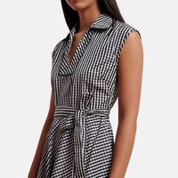 Gingham Taffeta Polo Dress