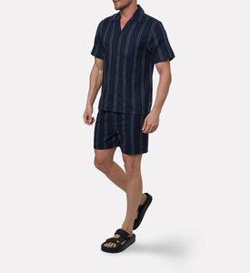 Les Deux Stripe-print Slip Pockets Shorts, Model View